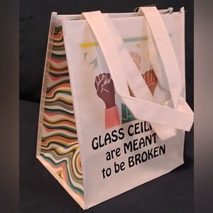 Stylish White Tote Bag with Inspirational Print